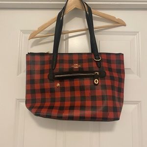 Coach Buffalo Plaid Print Tote